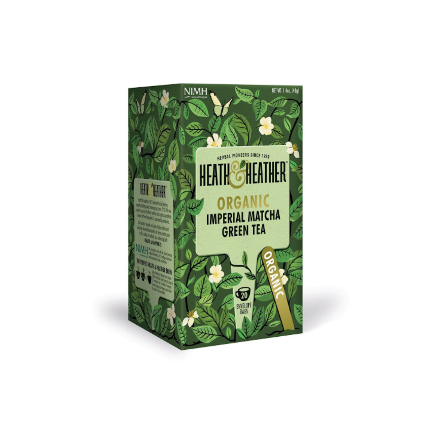 Heath & Heather®, Té Verde Biologico Imperial Matcha – 1 x 20 Bustine di  Té (40 Gr)